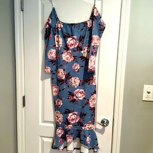 Feminine off the shoulder fitted dress